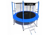 Батут i-Jump Classic 8FT 244 см с нижней сетью и лестницей синий