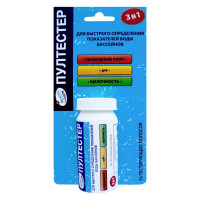 Пултестер Маркопул 20шт блистер, набор тестполосок для определения показателей воды (Ph, Хлор, Щелочность) М255