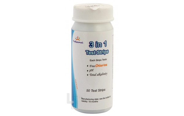 Тестер Poolmagic полоски 3in1(50шт)Free Chlor, PH, Total Alkalinity TP301 600_380