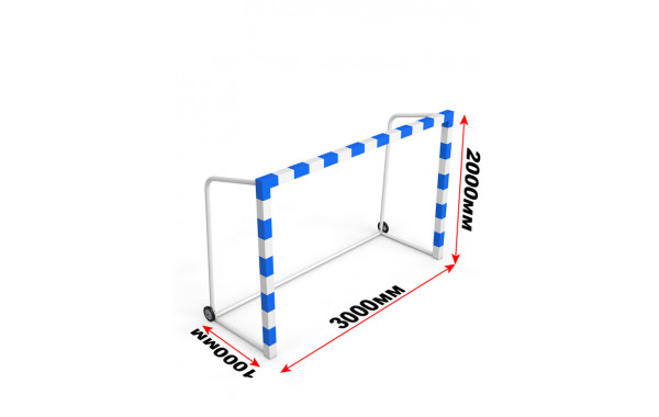 Ворота минифутбольные передвижные с противовесом Glav 7.105 300x200см шт 600_380