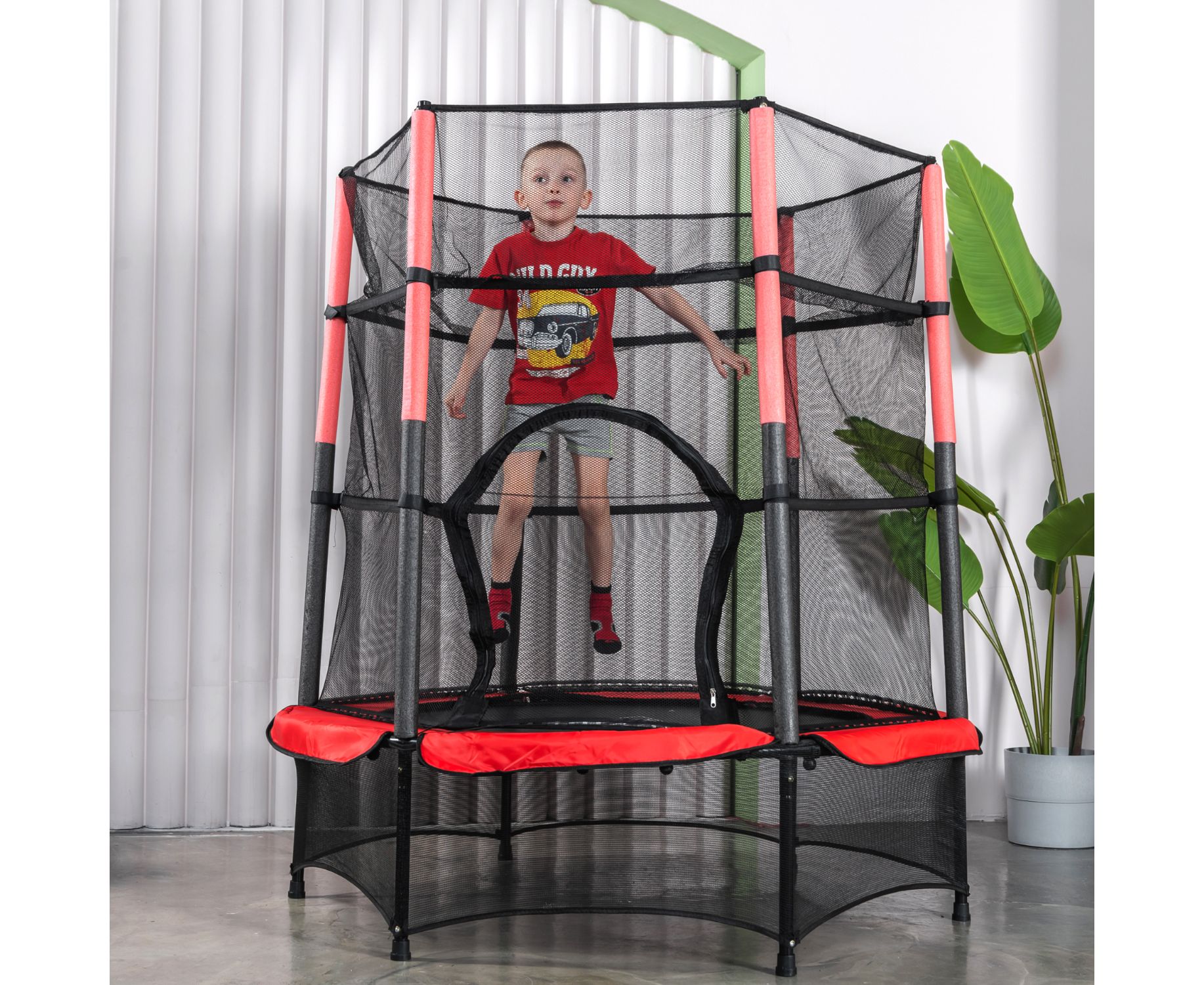 Батут DFC Jump kids 55" (137см) 55INCH-JD-RG красно-серый 1834_1500