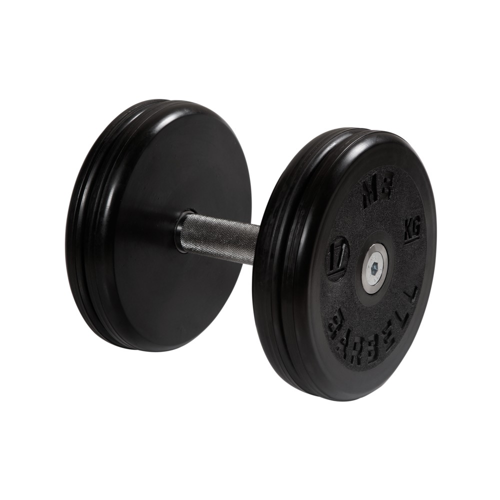 Гантель классик с вращающейся ручкой хром 17 кг MB Barbell MB-FdbEM-B17 1000_1000