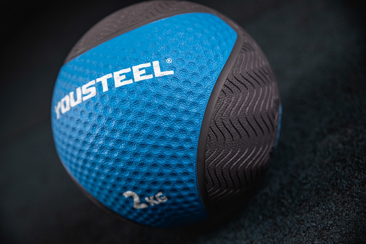 Медицинбол резиновый 2KG YouSteel 19см 1197_800